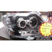 ไฟหน้า Projector วงแหวน LED โคมดำ Toyota Vigo 2005